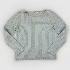 Coastal Grandma Cotton Knit Sweater J Crew Light Blue Medium